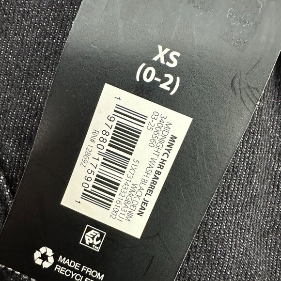 Madden NYC Womens High Rise Barrel Jeans XS Midnight Wash Black Elastic Waistban - Picture 4 of 7